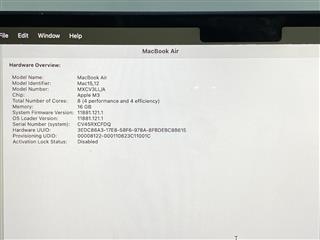 APPLE MACBOOK AIR 2024 A3113 13